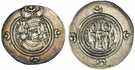 IMPERIO SASÁNIDA. Khusro II (591-628). Drahma. NISABUR ¿? MBC+.