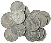 ALEMANIA. Lote de 17 monedas de 5 marcos. Tercer Reich. 1934 (6); 1935 (9). Conservación media MBC.