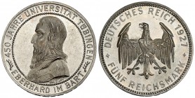 ALEMANIA. República de Weimar. 5 reichsmark. 1927. KM-55. Prueba. Prueba.