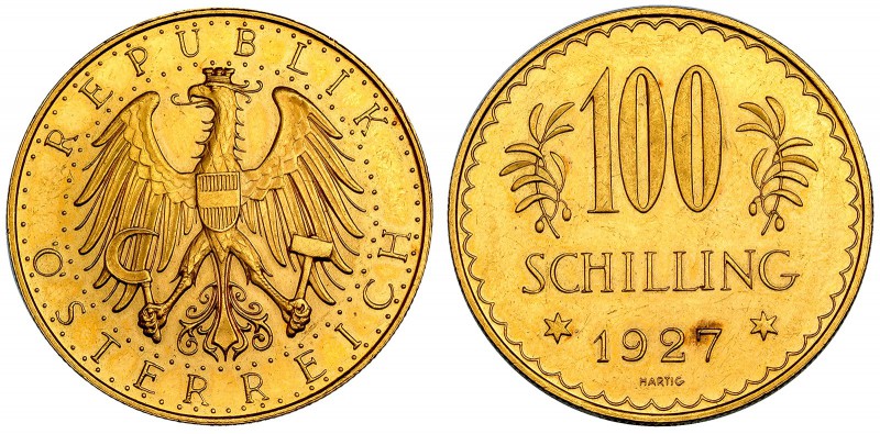 AUSTRIA. 100 schilling. 1927. KM-652. B.O. EBC+.