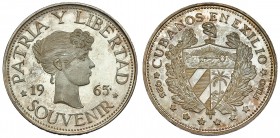 CUBA. Souvenir. 1965. Cubanos en el exilio. Unusual World Coins - XM-6. Prueba.