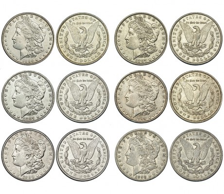 ESTADOS UNIDOS. Lote de 6 piezas de dólar: 1897, 1897-O, 1898, 1898-O, 1899-O, 1...