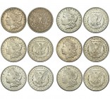 ESTADOS UNIDOS. Lote de 6 piezas de dólar: 1900-O, 1901-D, 1902, 1921, 1921-D, 1921-S. KM-110. MBC/MBC+.