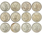 ESTADOS UNIDOS. Lote de 6 monedas de 1 dólar. 1878; 1878-S; 1879; 1879-S; 1880; 1880-O. KM-110. Conservación media MBC+.