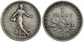 FRANCIA. 1 franco. 1898. Prueba mate. KM-844.1. EBC.