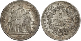 FRANCIA. 5 francos. L´an 10 (1801-1802). MA. KM-639.7. MBC-/MBC.