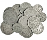 PORTUGAL. Lote de 21 monedas. 2 piezas de 10 escudos 1955; 10 piezas de 5 escudos: 1933 (2); 1934; 1942; 1946; 1947 (2); 1948 (2) y 1951. 9 piezas de ...