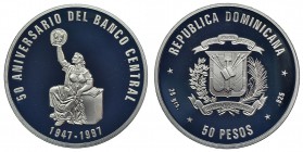 REPÚBLICA DOMINICANA. 50 pesos 1997. KM-104. En estuche. Prueba.