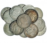 SUECIA. Lote de 15 piezas. 2 kroner. 1897 (3), 1907 (3), 1921 (3), 1932 (3) y 1938 (3). EBC-/SC.