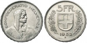 SUIZA. 5 francos. 1952-B. KM-40. MBC+.
