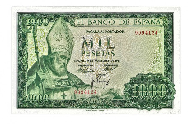 1000 pesetas. 11-1965. Sin serie. ED-D 72. PL.