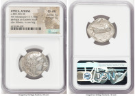 ATTICA. Athens. Ca. 440-404 BC. AR tetradrachm (25mm, 17.18 gm, 8h). NGC Choice AU 4/5 - 3/5. Mid-mass coinage issue. Head of Athena right, wearing ea...