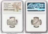 ATTICA. Athens. Ca. 440-404 BC. AR tetradrachm (24mm, 17.19 gm, 12h). NGC XF 5/5 - 4/5. Mid-mass coinage issue. Head of Athena right, wearing earring,...