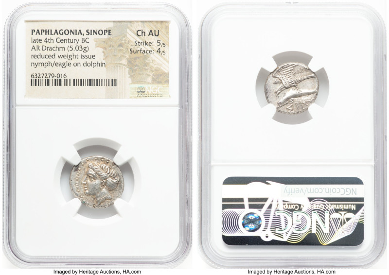 PAPHLAGONIA. Sinope. Ca. late 4th century BC. AR drachm (17mm, 5.03 gm, 5h). NGC...