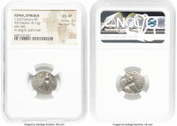 IONIA. Ephesus. Ca. 2nd century BC. AR drachm (18mm, 4.21 gm, 11h). NGC Choice VF 4/5 - 5/5. Pausanias, magistrate. E-Φ, bee with straight wings seen ...