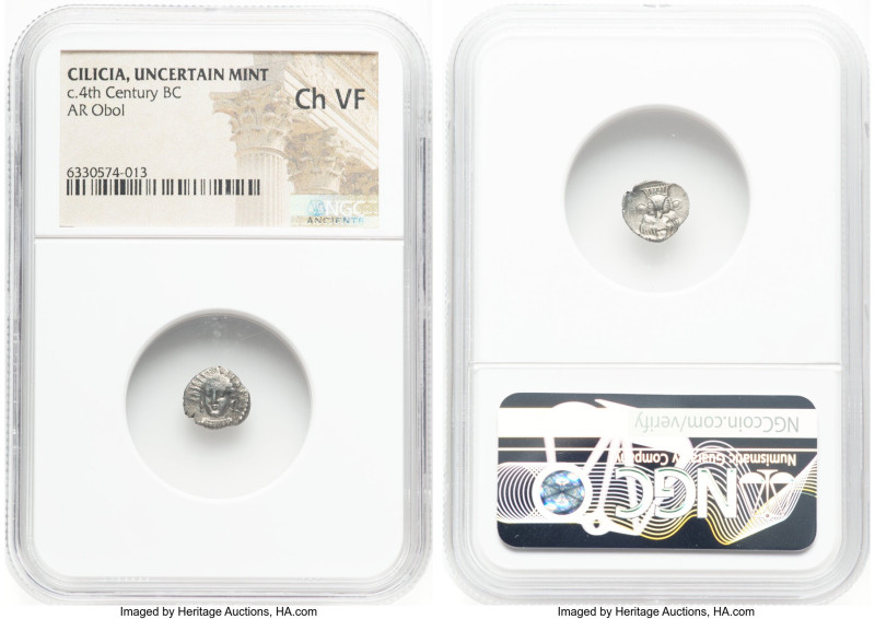 CILICIA. Uncertain mint. Ca. 4th century BC. AR obol (10mm, 5h). NGC Choice VF. ...