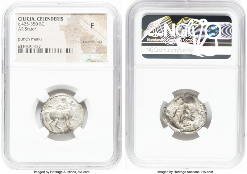 CILICIA. Celenderis. Ca. 425-350 BC. AR stater (22mm, 2h). NGC Fine, countermark...