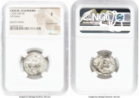 CILICIA. Celenderis. Ca. 425-350 BC. AR stater (22mm, 2h). NGC Fine, countermark, punch marks. Persic standard. Youthful nude male rider, reins in lef...