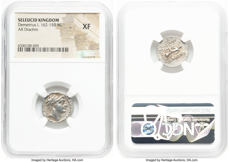 SELEUCID KINGDOM. Demetrius I Soter (162-150 BC). AR drachm (17mm, 8h). NGC XF. ...