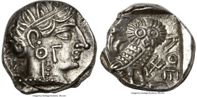 ARABIA, SOUTHERN. Qataban. Unknown Ruler(s) (350-300 BC). AR hemidrachm (11mm, 1.98 gm, 8h). NGC Choice AU 5/5 - 3/5, graffito. Imitating Athens. Helm...