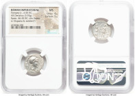 Cnaeus Pompeius Junior (46-45 BC). AR denarius (19mm, 3.93 gm, 6h). NGC MS 4/5 - 5/5. Uncertain mint in Spain (Corduba), summer 46 BC-spring 45 BC. M•...