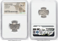 Augustus (27 BC-AD 14). AR denarius (19mm, 3h). NGC Choice Fine. Lugdunum, 2 BC-AD 4. CAESAR AVGVSTVS-DIVI F PATER PATRIAE, laureate head of Augustus ...