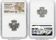 Otho (January-April AD 69). AR denarius (18mm, 3.06 gm, 7h). NGC VG 4/5 - 4/5. Rome. IMP M OTHO CAESAR AVG TR P, bare, bewigged head of Otho right / S...