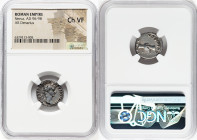Nerva (AD 96-98). AR denarius (17mm, 6h). NGC Choice VF. Rome, AD 98. IMP NERVA CAES AVG-GERM P M TR P II, laureate head of Nerva right / IMP II-COS I...