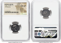 Trajan (AD 98-117). AR denarius (18mm, 7h). NGC Choice VF. Rome, AD 103-111. IMP TRAIANO AVG GER DAC P M TR P COS V P P, laureate bust of Trajan right...