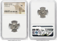 Hadrian (AD 117-138). AR denarius (20mm, 7h). NGC XF. Rome, ca. AD 121-123. IMP CAESAR TRAIAN H-ADRIANVS AVG, laureate, draped bust of Hadrian right, ...
