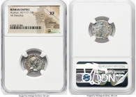 Hadrian (AD 117-138). AR denarius (19mm, 6h). NGC XF, brushed. Rome, AD 121-123. IMP CAESAR TRAIAN-HADRIANVS AVG, laureate bust of Hadrian right, slig...