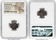 Clodius Albinus (AD 193-195). AR denarius (18mm, 3.16 gm, 5h). NGC Choice VF 4/5 - 3/5, light marks. Rome, AD 194-195. D CLOD SEPT-ALBIN CAES, bare he...