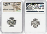 Caracalla (AD 198-217). AR denarius (19mm, 12h). NGC Choice VF. Rome, AD 201-206. ANTONINVS-PIVS AVG, laureate, draped bust of youthful Caracalla righ...