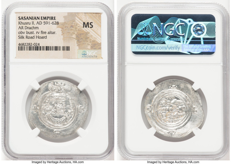 ANCIENT LOTS. Oriental. Mixed. Lot of three (3) AR drachms. NGC Fine-MS. Include...