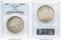 Pedro II 2000 Reis 1887 MS63 PCGS, KM485. HID09801242017 © 2022 Heritage Auctions | All Rights Reserved