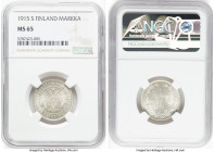 Russian Duchy. Nicholas II Markka 1915-S MS65 NGC, Helsinki mint, KM3.2. Last year of type. HID09801242017 © 2022 Heritage Auctions | All Rights Reser...