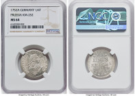 Prussia. Friedrich II 1/6 Taler 1752-A MS64 NGC, Berlin mint, KM252. HID09801242017 © 2022 Heritage Auctions | All Rights Reserved