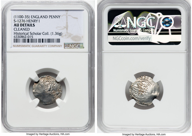 Henry I (1100-1135) Penny ND (c. 1102) AU Details (Cleaned) NGC, Northampton min...