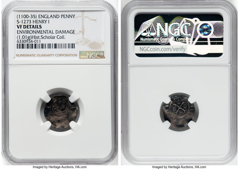 Henry I (1100-1135) Penny ND (c. 1119) VF Details (Environmental Damage) NGC, Un...