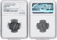 Philip II of Spain & Mary Groat ND (1554-1558) VF Details (Bent) NGC, Tower mint, Lis mm, S-2508. 2.01gm. From the Historical Scholar Collection HID09...