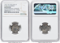 Elizabeth I (1558-1603) 1/2 Groat (2 Pence) ND (1567-1570) AU Details (Environmental Damage) NGC, London mint, Coronet mm, S-2567. 0.82gm. From the Hi...