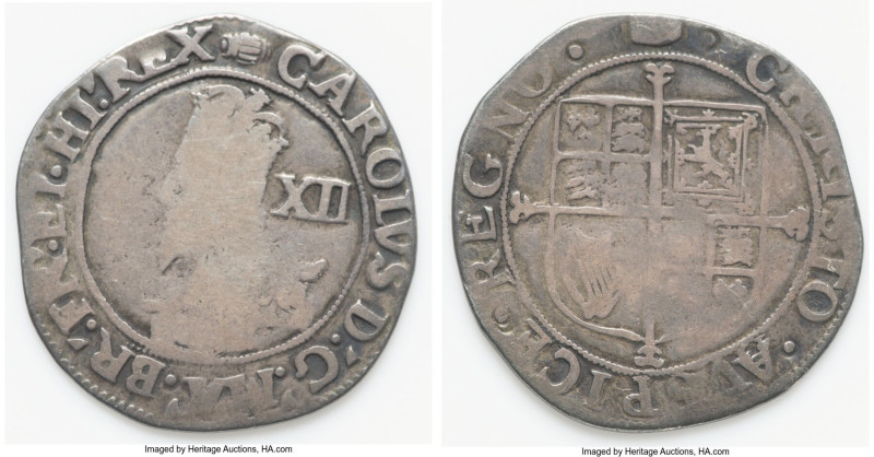 Charles I Shilling ND (1636-1638) Fine, Tower mint, Tun mm. 29.0mm. 5.58gm. HID0...