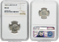 Victoria 6 Pence 1843 MS64 NGC, KM733.1, S-3908. HID09801242017 © 2022 Heritage Auctions | All Rights Reserved