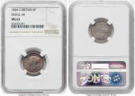 Victoria 6 Pence 1844 MS63 NGC, KM733.1, S-3908. Small 44 variety. HID09801242017 © 2022 Heritage Auctions | All Rights Reserved