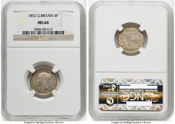Victoria 6 Pence 1852 MS64 NGC, KM733.1, S-3908. Single serif on G type. Ex. Heritage Auction 241526 (June 2015, Lot 65085); Law Collection HID0980124...