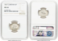 Victoria 6 Pence 1867 MS64 NGC, KM751.1, S-3910. Die #8. Ex. Heritage Auction 3024 (April 2013, Lot 27684) HID09801242017 © 2022 Heritage Auctions | A...