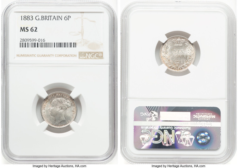 Victoria 6 Pence 1883 MS62 NGC, KM757, S-3912. HID09801242017 © 2022 Heritage Au...