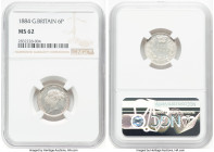 Victoria 6 Pence 1884 MS62 NGC, KM757, S-3912. HID09801242017 © 2022 Heritage Auctions | All Rights Reserved