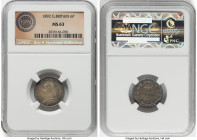 Victoria 6 Pence 1892 MS63 NGC, KM760, S-3929. Ex. Eric P. Newman Collection HID09801242017 © 2022 Heritage Auctions | All Rights Reserved