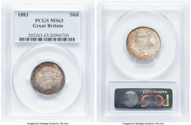 Victoria Shilling 1883 MS63 PCGS, KM734.4, S-3907. HID09801242017 © 2022 Heritag...